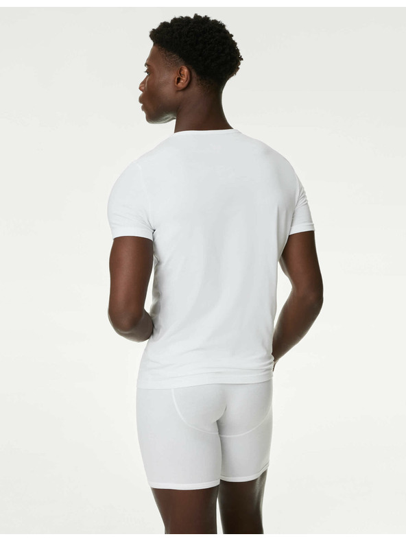 Marks & Spencer Dreier-Set Basic-T-Shirts für Herren in Weiß mit Marks & Spencer Cool & Fresh™ Technologie