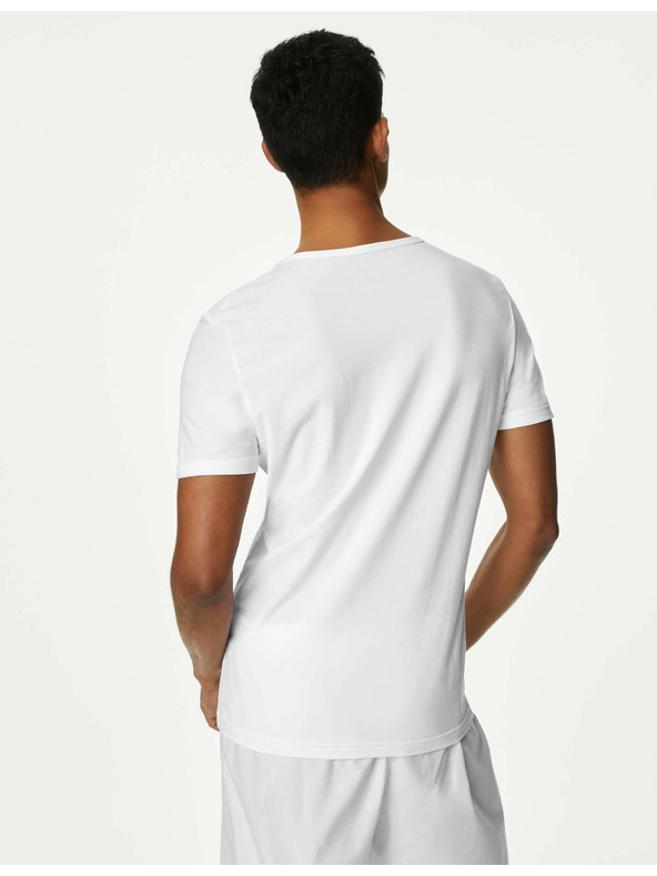 Marks & Spencer Dreier-Set Basic-T-Shirts für Herren in Weiß mit Marks & Spencer Cool & Fresh™ Technologie