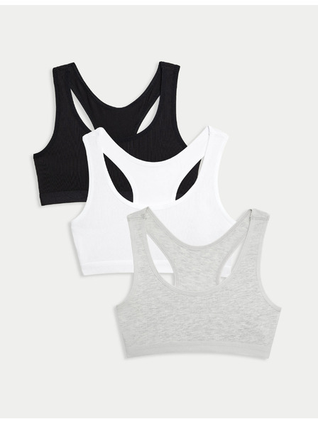 Marks & Spencer Tops mit hohem Baumwollanteil, 3 Stück (6-16 Jahre) Marks & Spencer grau