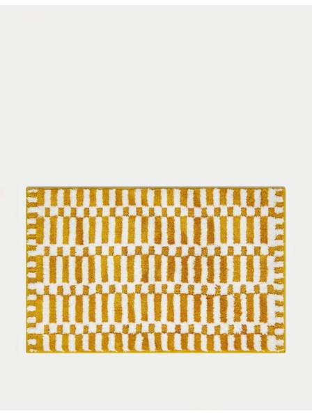 Marks & Spencer Schnelltrocknende Badematte aus Baumwollmischung mit geometrischem Muster Marks & Spencer gelb