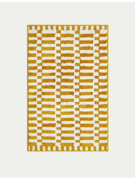 Marks & Spencer Schnelltrocknende Badematte aus Baumwollmischung mit geometrischem Muster Marks & Spencer gelb