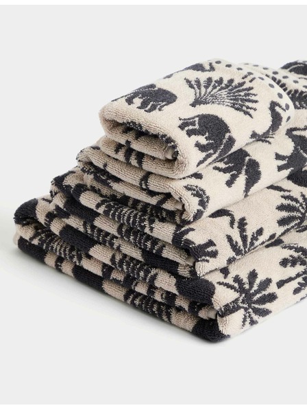 Marks & Spencer Handtuch aus reiner Baumwolle mit Elefanten- und Palmenmotiv Marks & Spencer grau