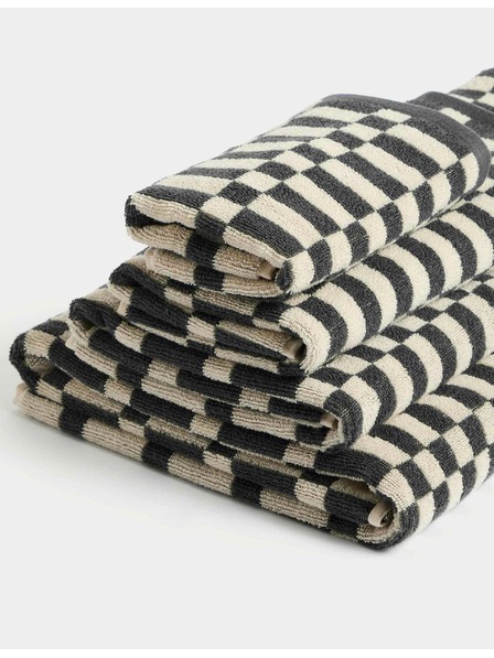 Marks & Spencer Handtuch aus reiner Baumwolle mit geometrischem Würfelmuster Marks & Spencer grau