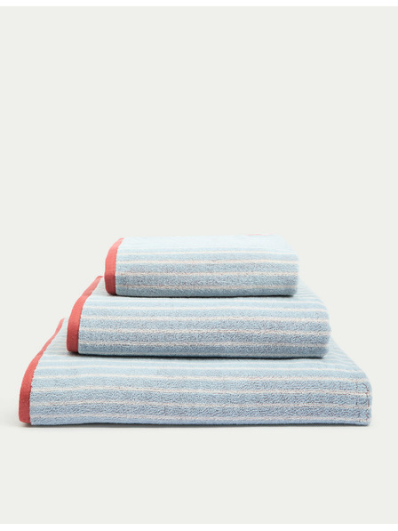 Marks & Spencer Gestreifter Handtuch aus reiner Baumwolle Marks & Spencer blau