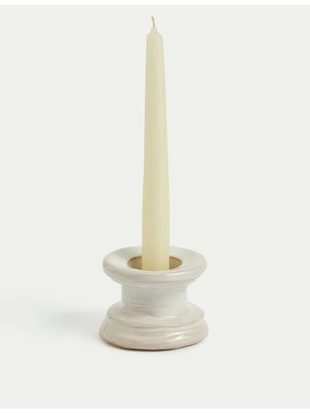 Marks & Spencer Keramik-Kerzenhalter für Kerze und Teelicht Marks & Spencer weiß