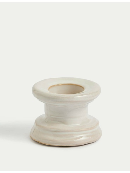 Marks & Spencer Keramik-Kerzenhalter für Kerze und Teelicht Marks & Spencer weiß