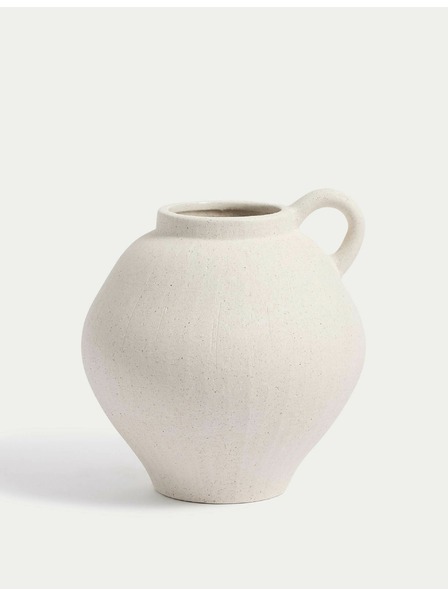Marks & Spencer Kleine Keramik-Vase mit geformtem Griff Marks & Spencer weiß