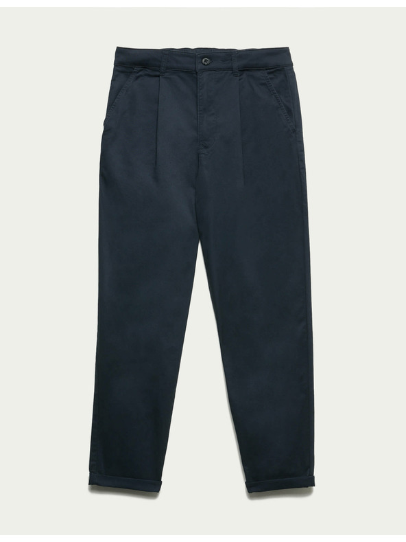 Marks & Spencer Gefaltete Chino-Hose mit hohem Baumwollgehalt (6-16 Jahre) Marks & Spencer marineblau