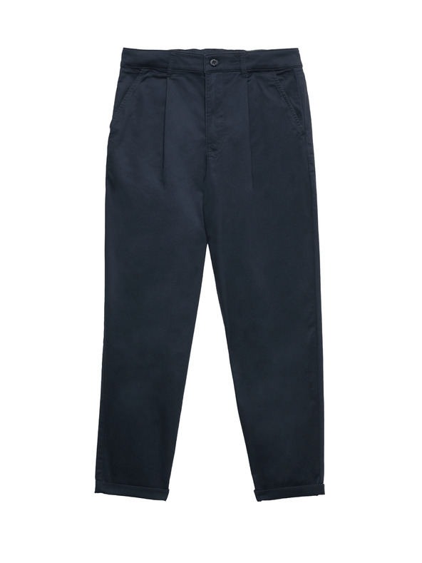 Marks & Spencer Gefaltete Chino-Hose mit hohem Baumwollgehalt (6-16 Jahre) Marks & Spencer marineblau