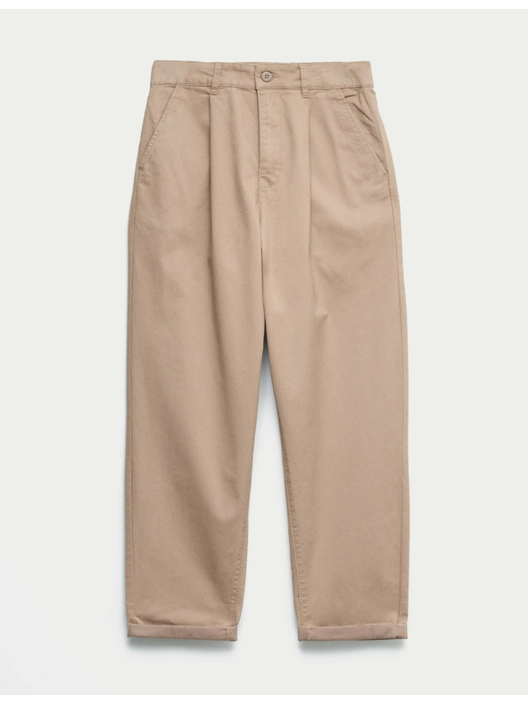 Marks & Spencer Gefaltete Chino-Hose mit hohem Baumwollgehalt (6-16 Jahre) Marks & Spencer beige