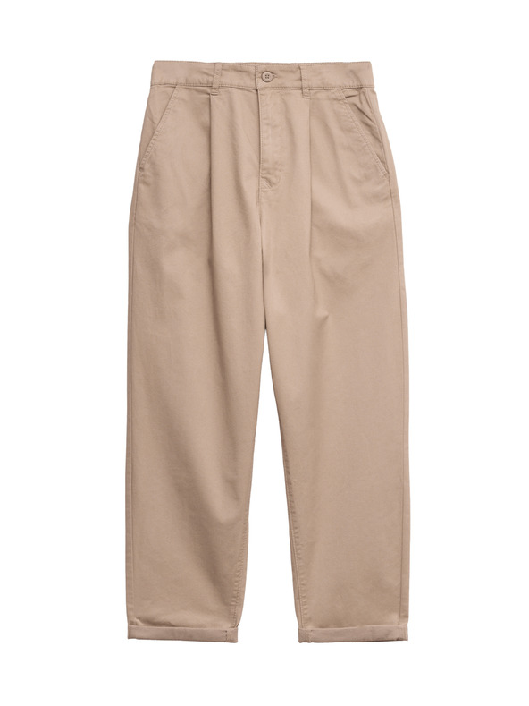 Marks & Spencer Gefaltete Chino-Hose mit hohem Baumwollgehalt (6-16 Jahre) Marks & Spencer beige
