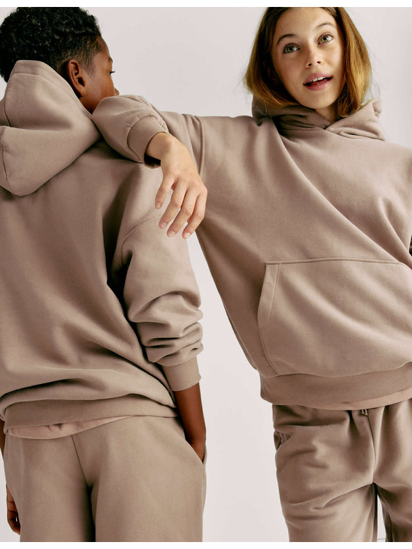 Marks & Spencer Kapuzenpullover aus Baumwolle mit hoher Taille (6-16 Jahre) Marks & Spencer beige