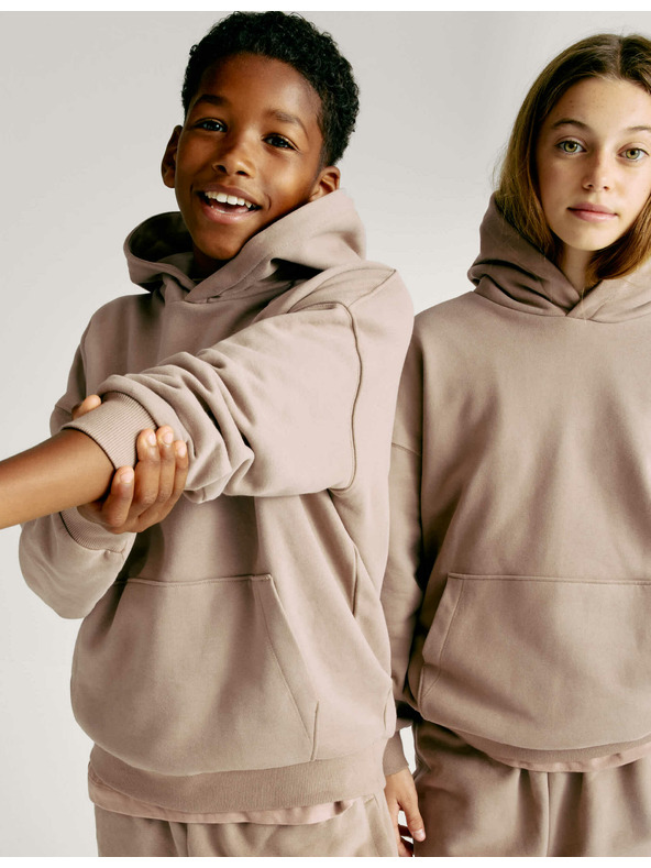 Marks & Spencer Kapuzenpullover aus Baumwolle mit hoher Taille (6-16 Jahre) Marks & Spencer beige
