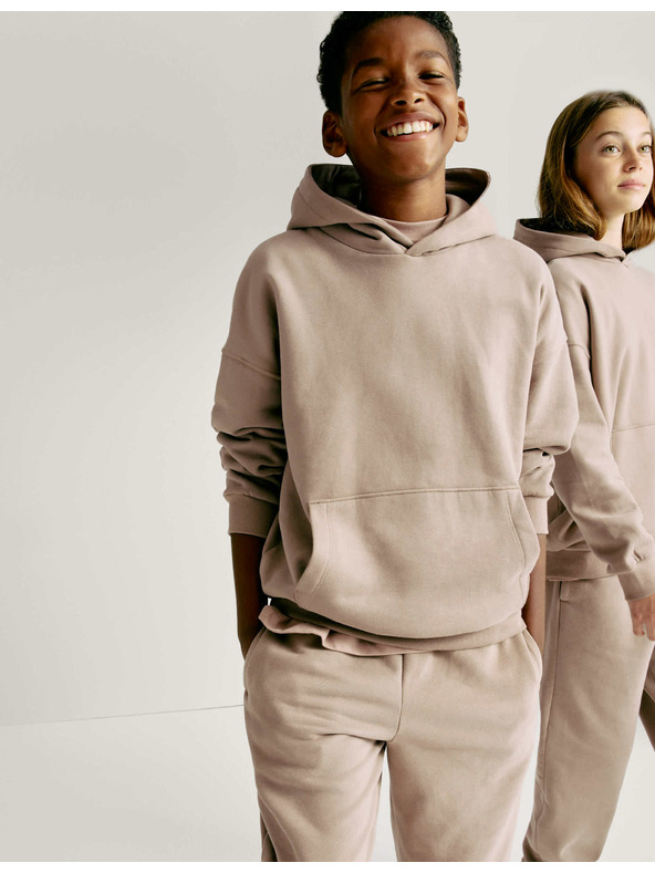 Marks & Spencer Kapuzenpullover aus Baumwolle mit hoher Taille (6-16 Jahre) Marks & Spencer beige