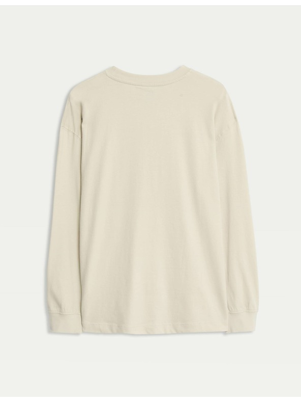 Marks & Spencer Einfarbiges Langarmshirt aus reiner Baumwolle (6–16 Jahre) Marks & Spencer creme