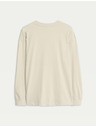 Marks & Spencer Einfarbiges Langarmshirt aus reiner Baumwolle (6–16 Jahre) Marks & Spencer creme