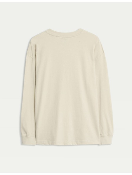 Marks & Spencer Einfarbiges Langarmshirt aus reiner Baumwolle (6–16 Jahre) Marks & Spencer creme