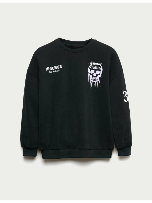 Marks & Spencer Halloween-Sweatshirt mit hohem Baumwollanteil und Totenkopf (6–16 Jahre) Marks & Spencer schwarz