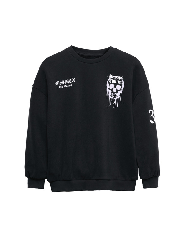 Marks & Spencer Halloween-Sweatshirt mit hohem Baumwollanteil und Totenkopf (6–16 Jahre) Marks & Spencer schwarz