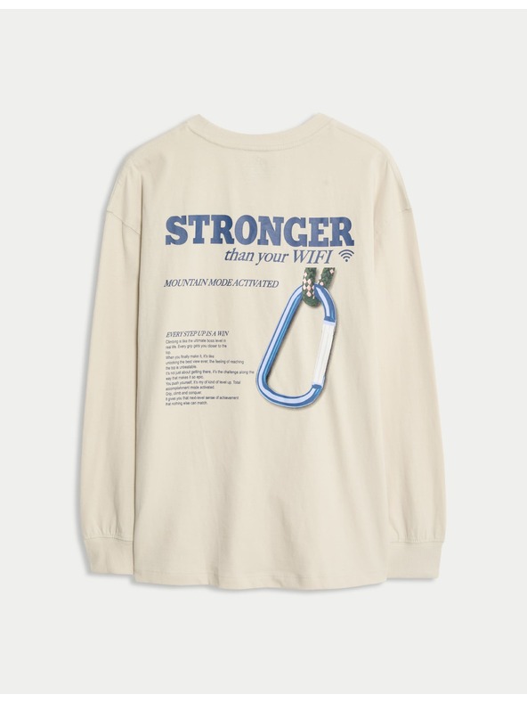 Marks & Spencer T-Shirt aus reiner Baumwolle mit grafischem Motiv (6–16 Jahre) Marks & Spencer creme