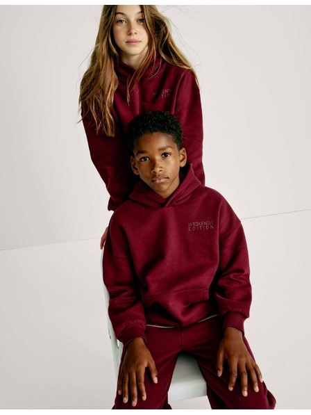 Marks & Spencer Hoodie mit Kapuze und hohem Baumwollanteil (6–16 Jahre) Marks & Spencer rot