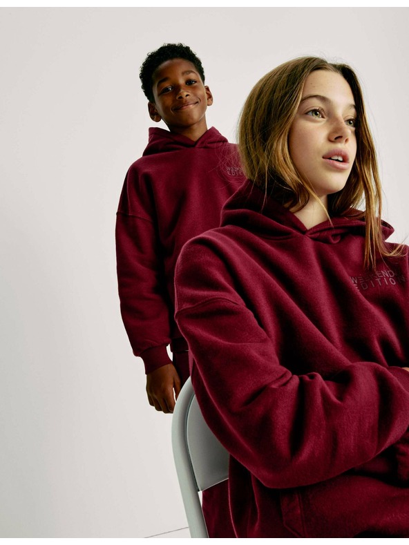 Marks & Spencer Hoodie mit Kapuze und hohem Baumwollanteil (6–16 Jahre) Marks & Spencer rot