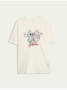 Marks & Spencer Lilo & Stitch™ T-Shirt aus reiner Baumwolle (6–16 Jahre) Marks & Spencer cremeweiß