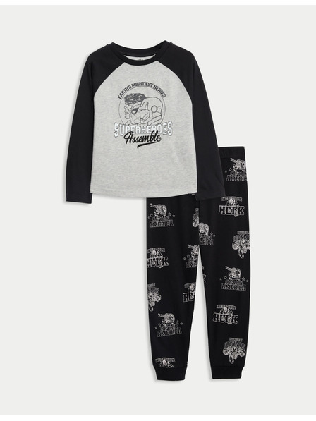 Marks & Spencer Pyjama mit Marvel Avengers™-Motiv, aus reiner Baumwolle (3-12 Jahre) Marks & Spencer grau