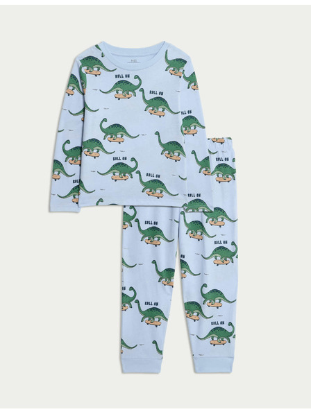 Marks & Spencer Pyjama aus reiner Baumwolle mit Dinosauriermotiv (1-8 Jahre) Marks & Spencer blau