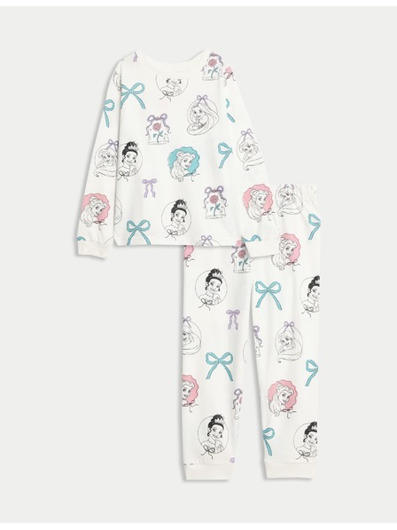 Marks & Spencer Pyjama aus reiner Baumwolle Disney Princess™ (2-8 Jahre) Marks & Spencer cremeweiß