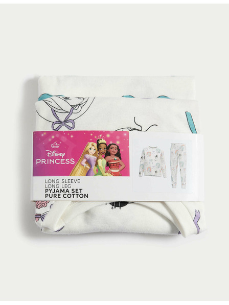 Marks & Spencer Pyjama aus reiner Baumwolle Disney Princess™ (2-8 Jahre) Marks & Spencer cremeweiß