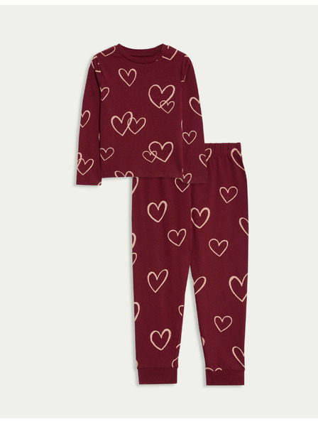 Marks & Spencer Pyjama aus reiner Baumwolle mit Herzmuster (1-16 Jahre) Marks & Spencer rot