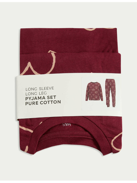 Marks & Spencer Pyjama aus reiner Baumwolle mit Herzmuster (1-16 Jahre) Marks & Spencer rot
