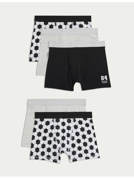 Marks & Spencer Boxershorts mit Fußballmotiv und hohem Baumwollanteil (5–16 Jahre), 5 Stück Marks & Spencer mehrfarbig