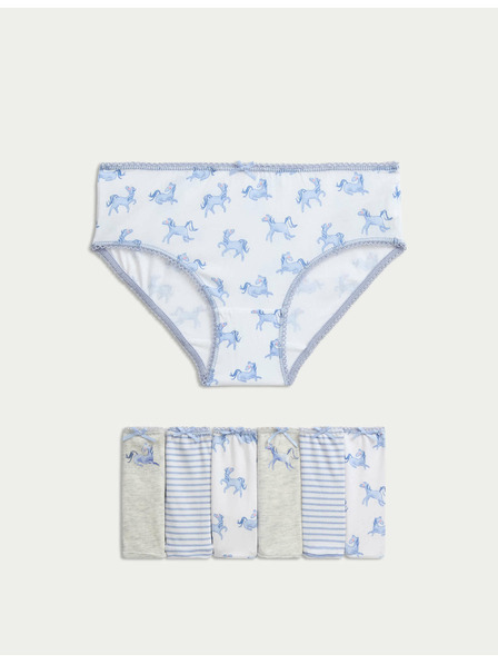 Marks & Spencer Stretchbaumwoll-Slip mit Einhorn-Motiv, 7 Stück im Set (2–12 Jahre) Marks & Spencer mehrfarbig