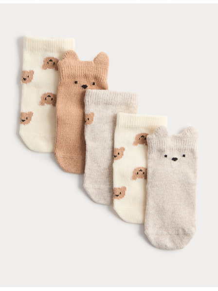 Marks & Spencer 5er-Pack Kindersocken Spencer Bear mit hohem Baumwollanteil (0–3 Jahre) Marks & Spencer mehrfarbig