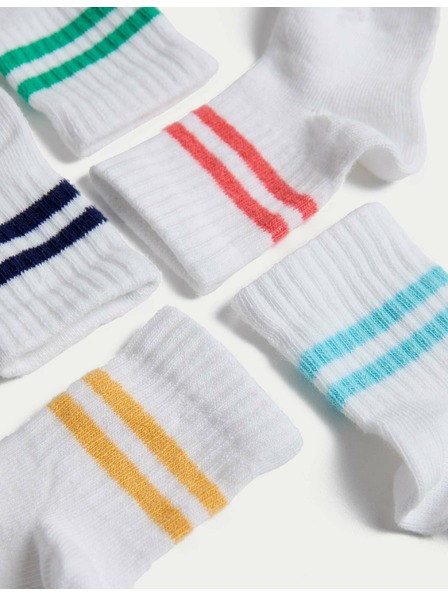 Marks & Spencer Kindersocken mit hohem Baumwollanteil (0–3 Jahre), 5er-Pack Marks & Spencer weiß