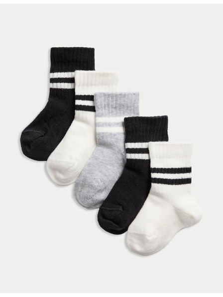 Marks & Spencer Kindersocken mit hohem Baumwollanteil (0–3 Jahre), 5er-Pack Marks & Spencer schwarz