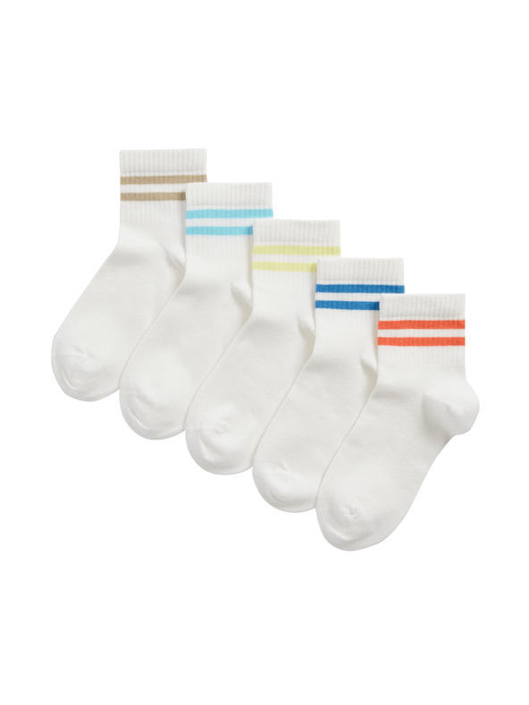 Marks & Spencer Baumwoll-Spielsocken, 5er-Pack Marks & Spencer weiß