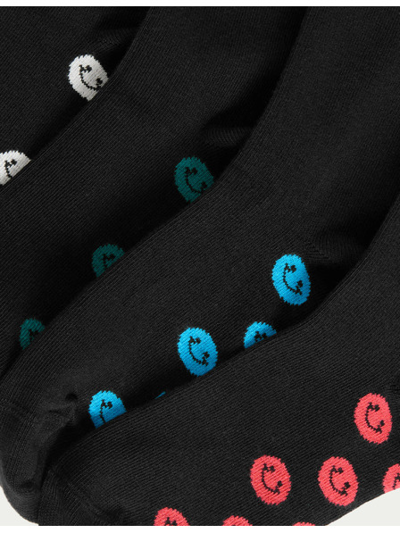 Marks & Spencer Schulocken mit hohem Baumwollanteil und Smileys, 5er-Pack Marks & Spencer schwarz