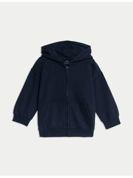 Marks & Spencer Sweatjacke mit Kapuze und Reißverschluss, mit hohem Baumwollanteil (2–8 Jahre) Marks & Spencer navy
