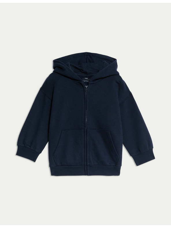 Marks & Spencer Sweatjacke mit Kapuze und Reißverschluss, mit hohem Baumwollanteil (2–8 Jahre) Marks & Spencer navy