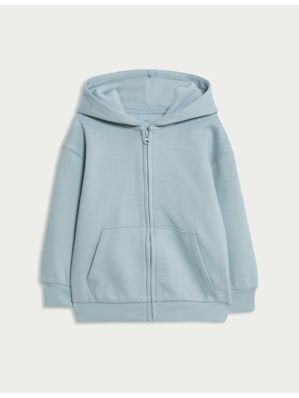 Marks & Spencer Sweatjacke mit Kapuze und Reißverschluss, mit hohem Baumwollanteil (2–8 Jahre) Marks & Spencer blau