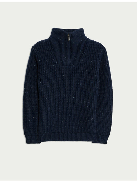 Marks & Spencer Pullover mit halbem Reißverschluss und reichlich Baumwolle (2-8 Jahre) Marks & Spencer marineblau