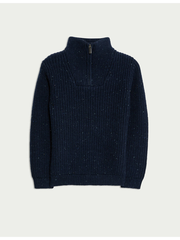 Marks & Spencer Pullover mit halbem Reißverschluss und reichlich Baumwolle (2-8 Jahre) Marks & Spencer marineblau