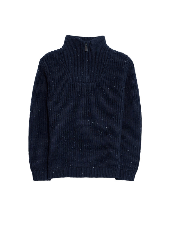 Marks & Spencer Pullover mit halbem Reißverschluss und reichlich Baumwolle (2-8 Jahre) Marks & Spencer marineblau