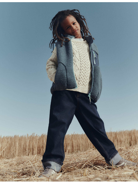 Marks & Spencer Strickpullover mit Strickmuster aus hochprozentualer Baumwolle (2-8 Jahre) Marks & Spencer cremeweiß