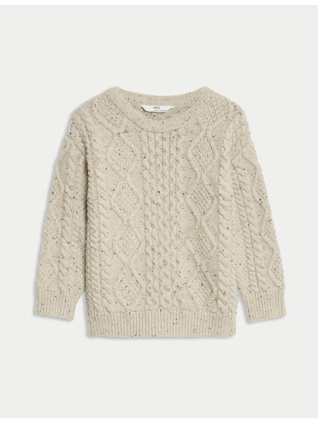 Marks & Spencer Strickpullover mit Strickmuster aus hochprozentualer Baumwolle (2-8 Jahre) Marks & Spencer cremeweiß