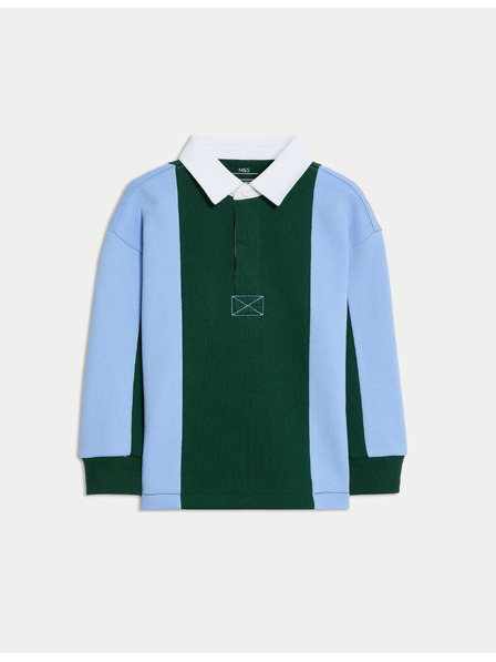 Marks & Spencer Gestreiftes Sporthemd mit hohem Baumwollanteil (2–8 Jahre) Marks & Spencer grün