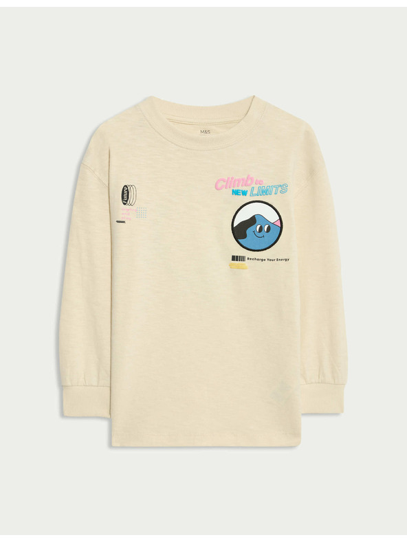 Marks & Spencer T-Shirt mit Grafik aus reiner Baumwolle (2-8 Jahre) Marks & Spencer grau